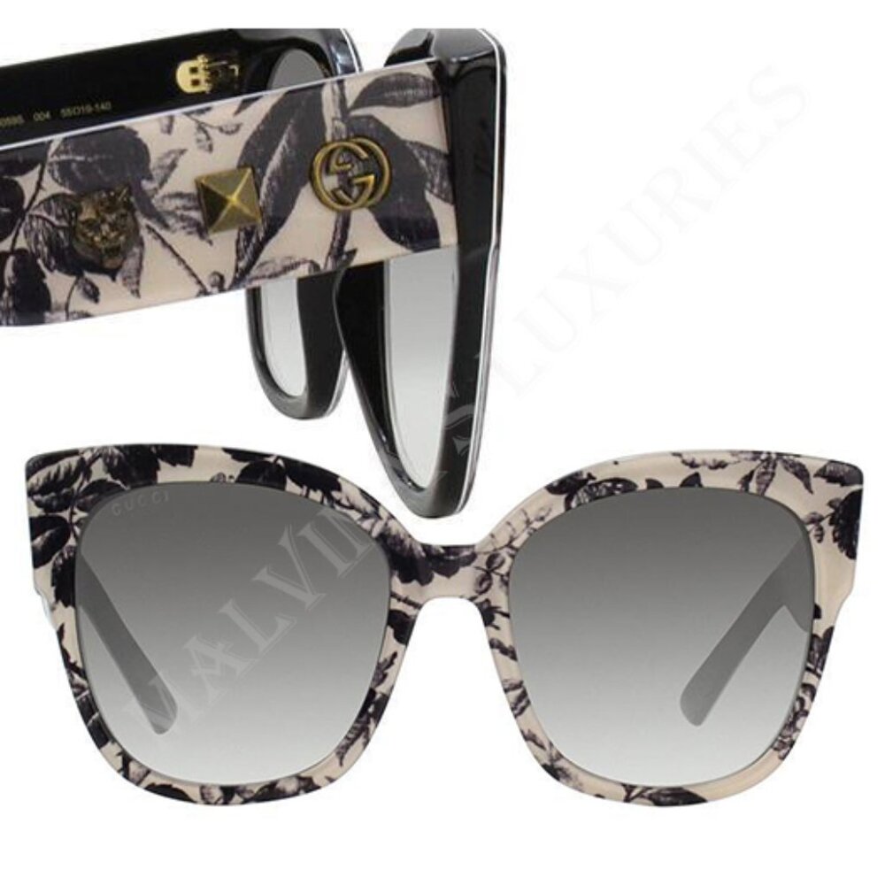 GUCCI SUNGLASSES GG 0059S HERBARIUM LOGO FELINE HEAD SQUARE